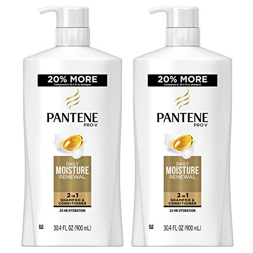 2-Pack 30.4oz Pantene Shampoo and Conditioner 2 in 1 Pro-V Daily Moisture Renewal