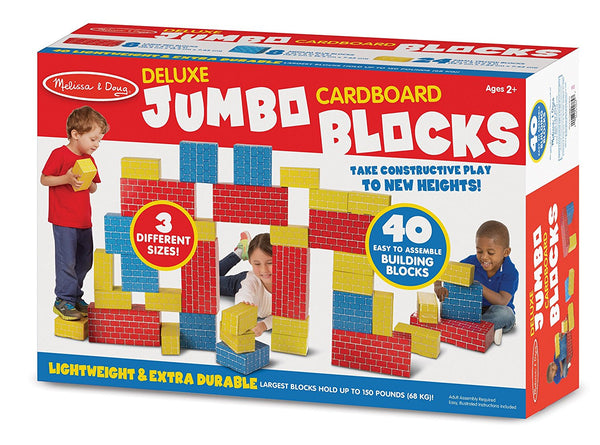 Melissa & Doug Jumbo Extra-Thick Cardboard Building Blocks - 40 Blocks