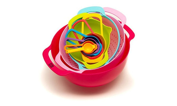 Venoly Nested Colorful Kitchen Measuring and Mixing Set (10-Piece)