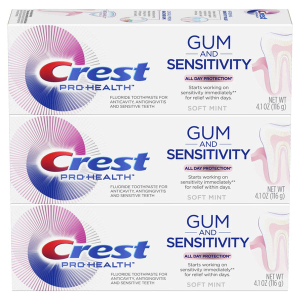 Pack Of 3 Crest Pro-Health Gum and Sensitivity Toothpaste