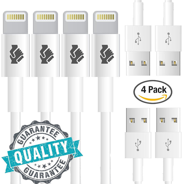 Pack of 4 Apple certified lightning cables