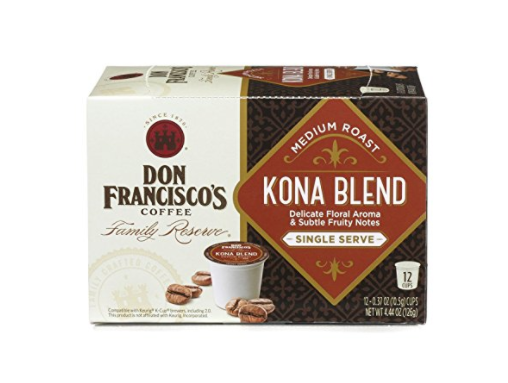 12 Don Francisco’s Kona Blend Medium Roast Single Serve Keurig Pods