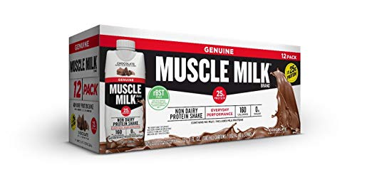 Paquete de 12 batidos de proteínas de 11 oz de leche muscular y 25 g