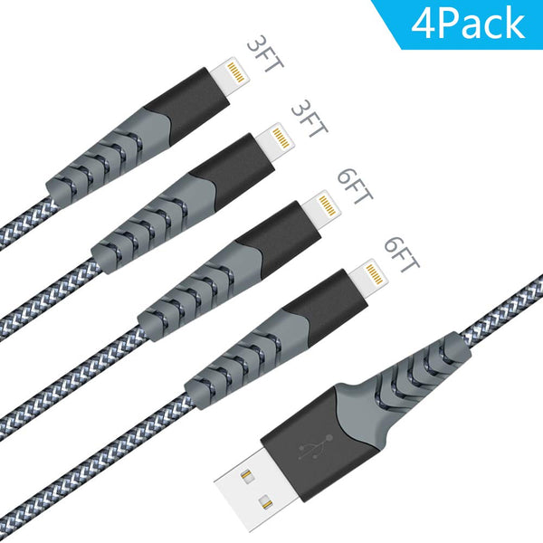 Pack Of 4 MFi Certified Lightning Cables