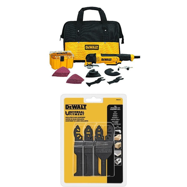 Kit de herramientas oscilantes con cable de varios materiales Dewalt con juego oscilante de 3 piezas