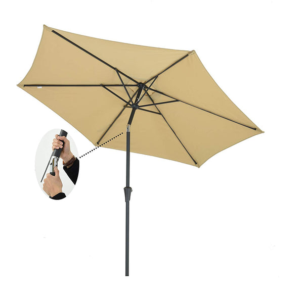 Waterproof Patio Umbrella with Push Button Tilt and Crank