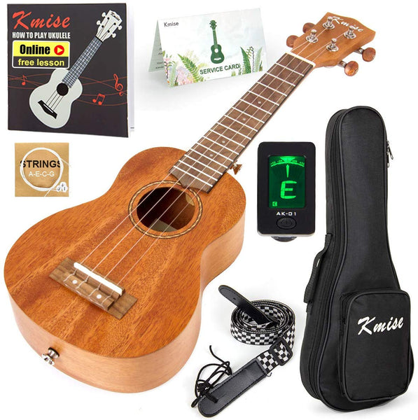 Ukelele soprano principiante de caoba con paquete de inicio