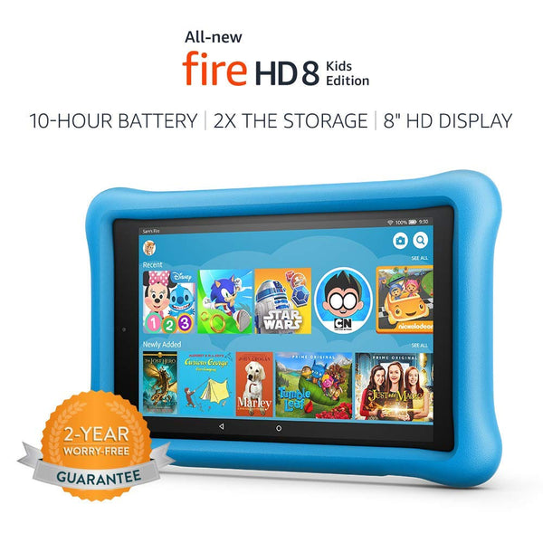 Nueva tableta Fire HD 8 Kids Edition, pantalla HD de 8", 32 GB, estuche azul a prueba de niños