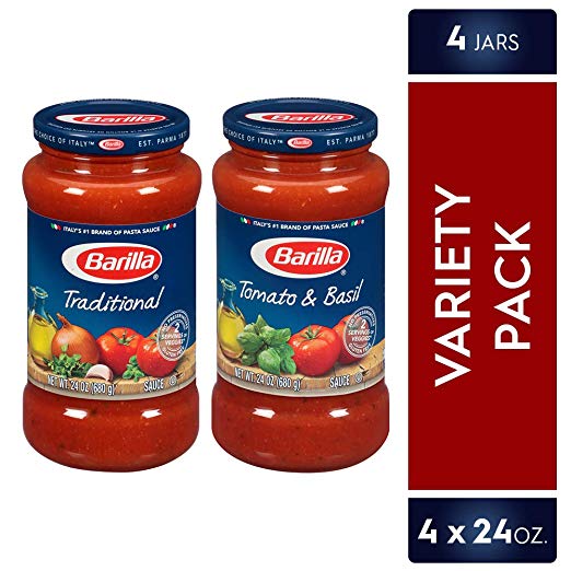 Paquete variado de salsa para pasta Barilla de 4 unidades de 24 oz