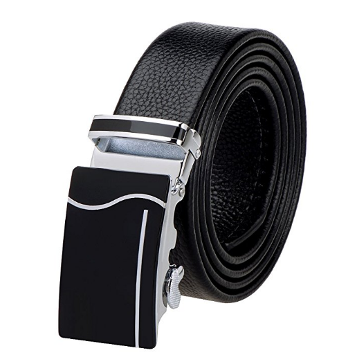 Mens Genuine Leather Belt with Detachable Buckle