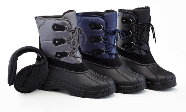 Snow Tec Botas de nieve impermeables para hombre con orejeras gratis