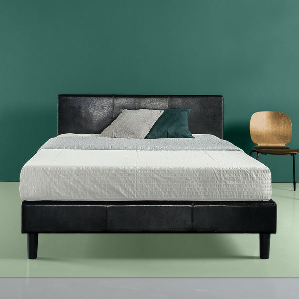 Cama con plataforma tapizada de piel sintética Zinus Jade (King)