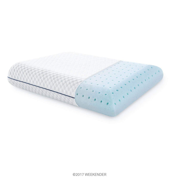 WEEKENDER Ventilated Gel Memory Foam Pillow - Washable Cover - Queen Size