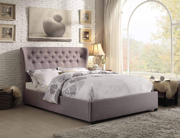 Homelegance Button Tufted Wing Headboard Upholstered Bed, Queen