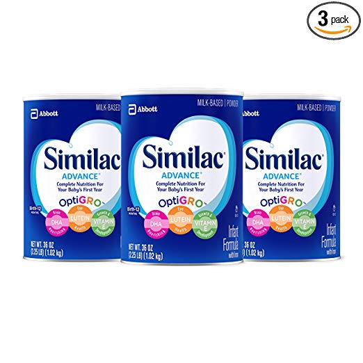 Similac Advance Infant Formula with Iron, Powder 36 Ounce (Pack of 3)