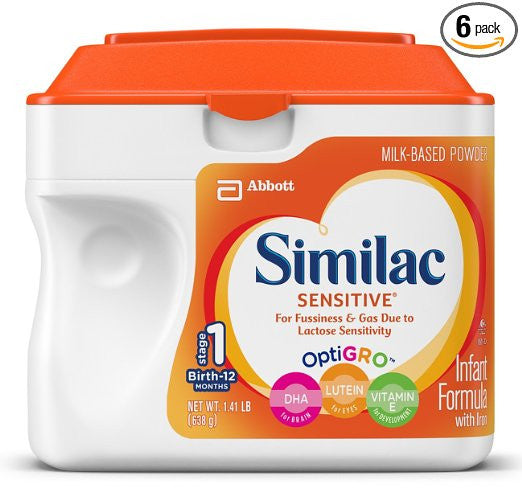 Pack de 6 fórmulas infantiles sensibles Similac