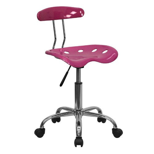 Pink and Chrome Computer Chair