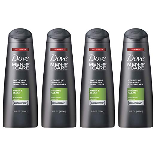 4 botellas de champú y acondicionador 2 en 1 Dove Men+Care