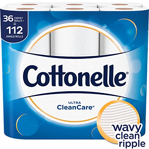 36 Family Rolls (112 Regular Rolls) Of Cottonelle Ultra CleanCare Toilet Paper