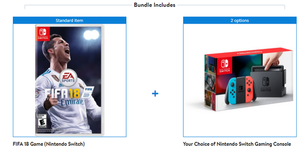 Nintendo Switch Console with Bonus FIFA 18 Game