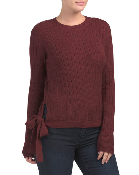 Side tie sweater