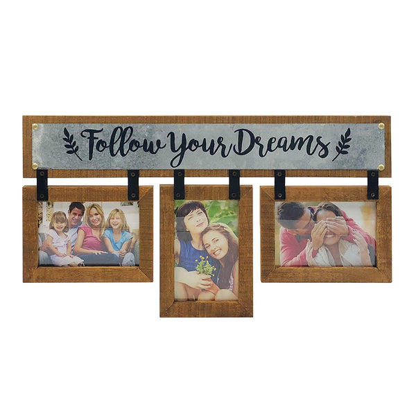 3 Opening 4X6 Wooden Wall Picture Photo Frame