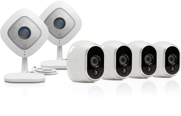 4 Arlo Wire-Free Indoor/Outdoor HD Cameras & 2 Arlo Q 1080p HD Indoor Cameras