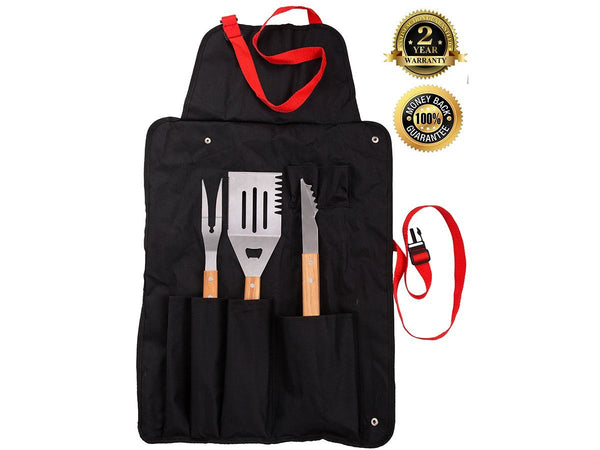 3 piece BBQ grill set with apron