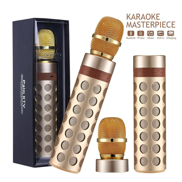 Two-in-one wireless karaoke microphone and Bluetooth speaker