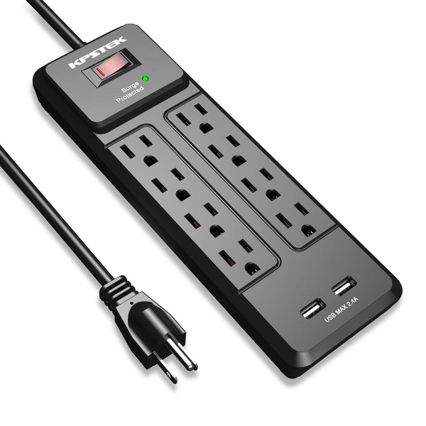 Surge Protector Power Strip with 2 USB Charging Ports