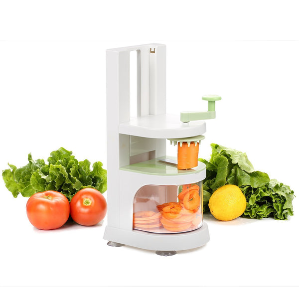 Tri blade vertical spiralizer