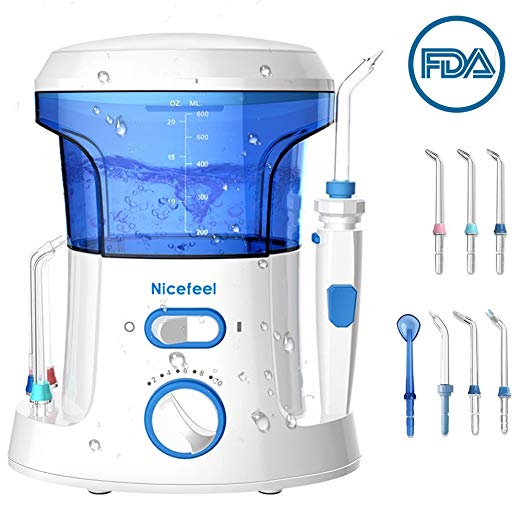 Flosser de agua dental eléctrico con 7 puntas multifuncionales