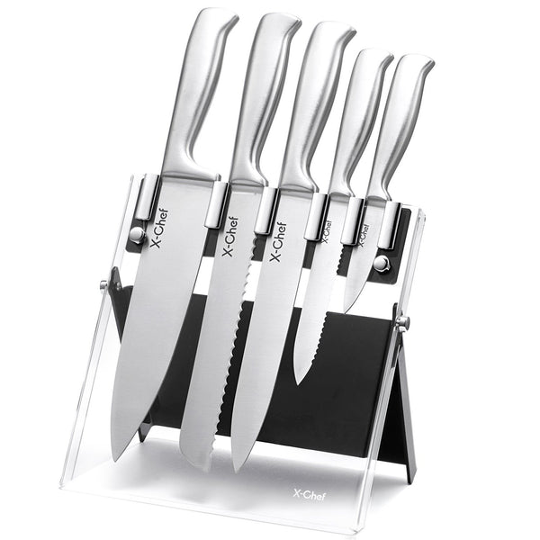 5 piece knife set with stand