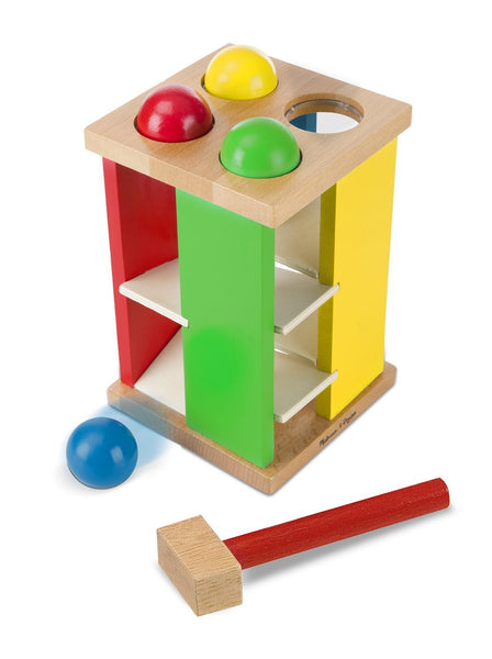 Melissa & Doug Pound and Roll Wooden Tower Toy With Hammer