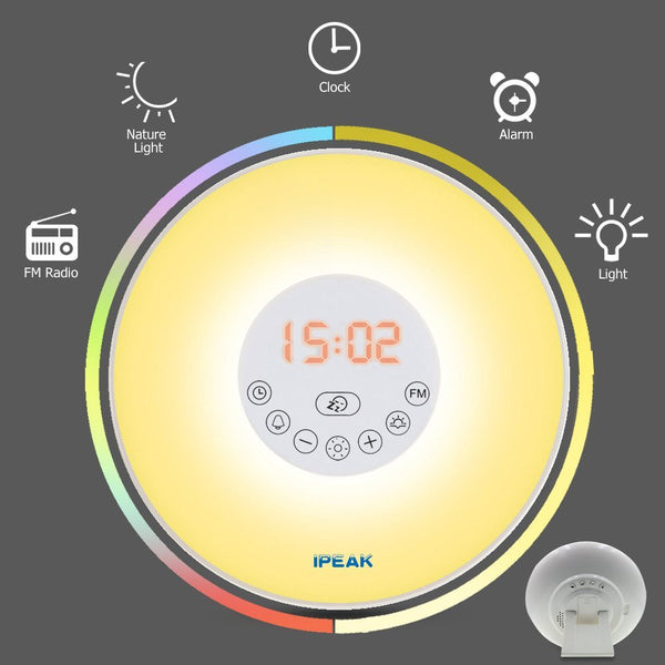 7 color touch screen radio alarm clock