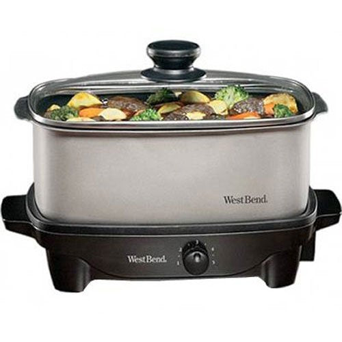 West Bend Oblong Versatility Slow Cooker, 5-Quart,