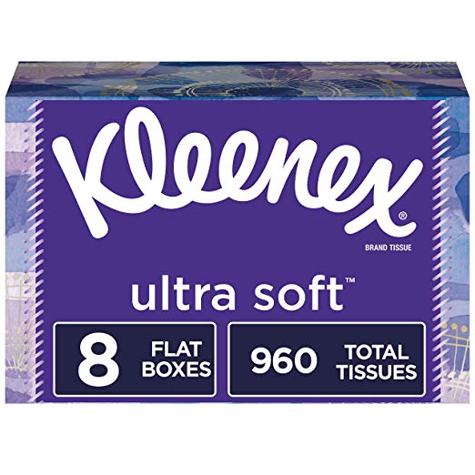 8 Boxes Of 120-Count Kleenex Ultra Soft Facial Tissues