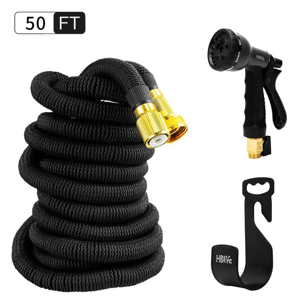 50 ft Expandable Garden Water Hose with Nozzle, Hose Hanger & Storage Bag