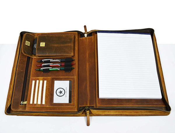 Premium Genuine Leather Business Portfolio and Professional Organizer