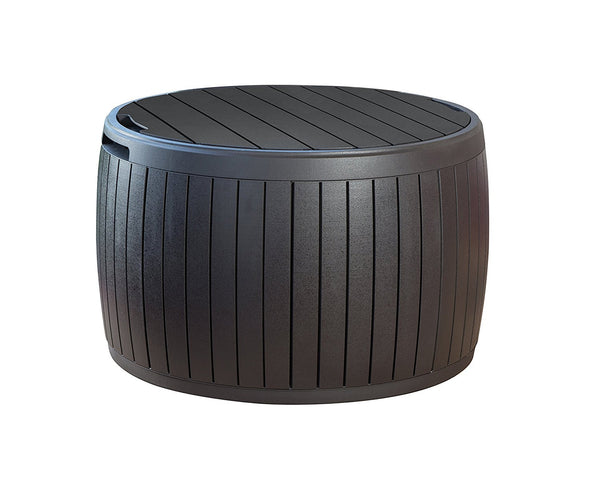 Natural Wood Style Round Outdoor Storage Table