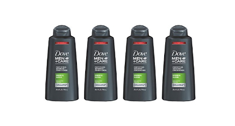 4 bottles of Dove Men+Care 2 in 1 shampoo and conditioner