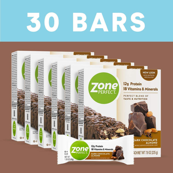 30 ZonePerfect Nutrition Snack Bars, Dark Chocolate Almond (OU-D)