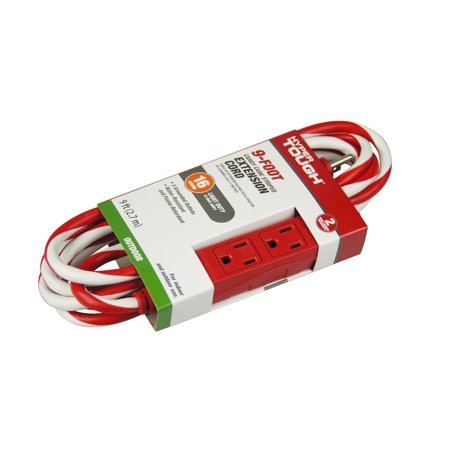 9' Hyper Tough 3-Outlet Candy Cane Extension Cord