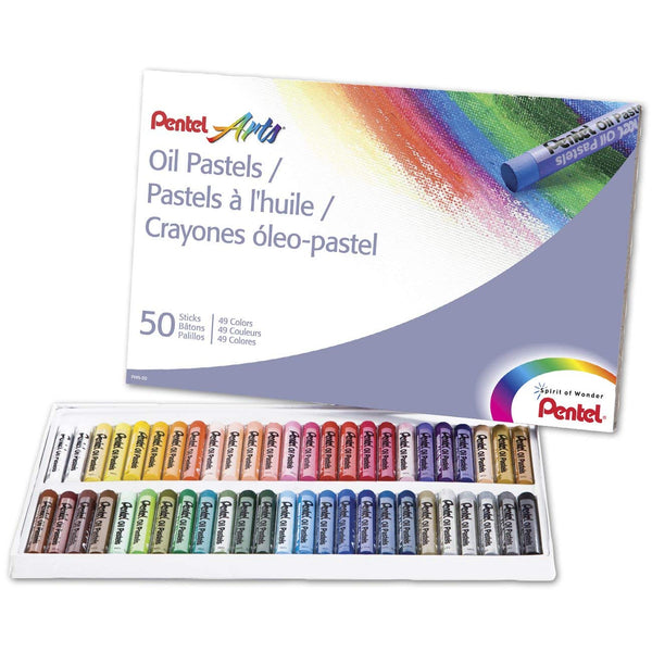 Pentel Arts Pasteles al óleo, juego de 50 colores (PHN-50)