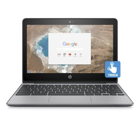 Chromebook táctil HP de 11,6", Intel Celeron N3060, memoria de 4 GB, almacenamiento eMMC de 16 GB