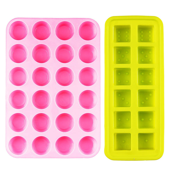 Silicone ice cube tray & candy cake chocolate mold