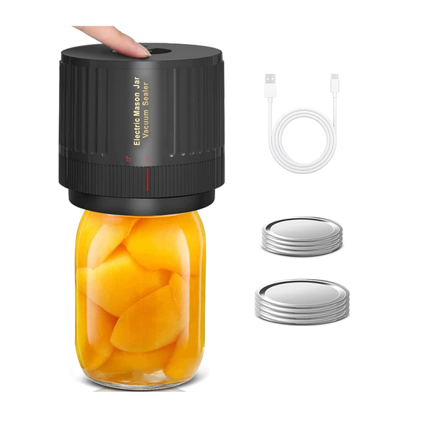 Electric Mason Jar Vacuum Sealer Kit for Wide-Mouth & Regular-Mouth Jars