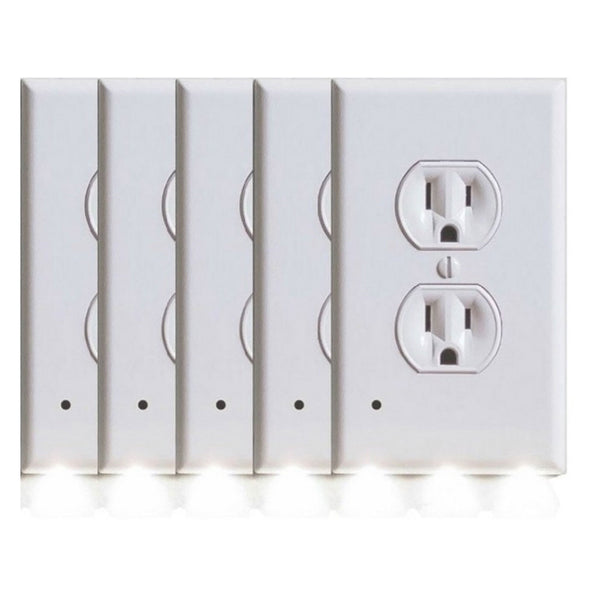 Pack of 5 Outlet Covers With Built In LED Night Lights