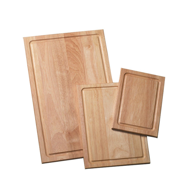 Farberware Juego de tablas de cortar de madera de 3 piezas con ranura de goteo