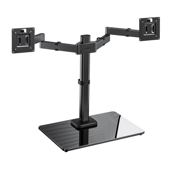 Dual Monitor Freestanding Mount for 17"-32" Screens, Vesa Compatible, Adjustable Angle and Height